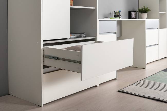 Детская мебель Торонто № 20 цвет белый шагрень/стальной серый