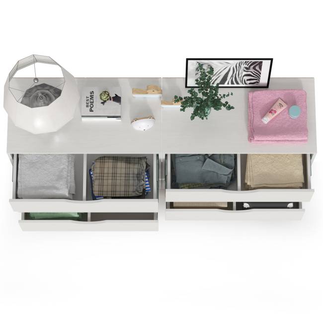 Два комода три ящика Уна цвет белый