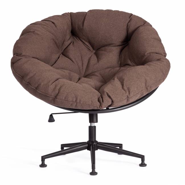 Кресло CLOUDE рогожка/металл, 97х98х90-96см, коричневый, 3М7-147 коричневый рогожка/металл