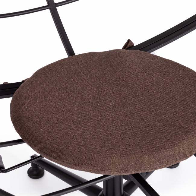 Кресло CLOUDE рогожка/металл, 97х98х90-96см, коричневый, 3М7-147 коричневый рогожка/металл