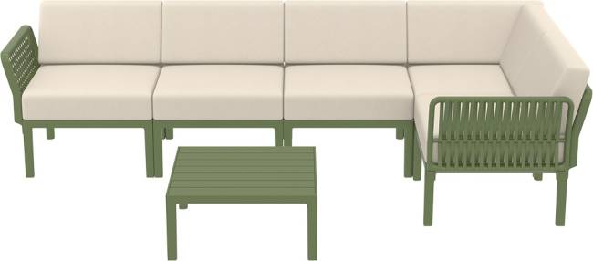Комплект пластиковой мебели Portofino Lounge Corner оливковый, бежевый Комплект пластиковой мебели Portofino Lounge Corner оливковый, бежевый