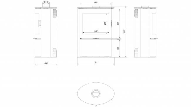 Печь дровяная KOZA/AB/S/2/KAFEL/BIALA, белый