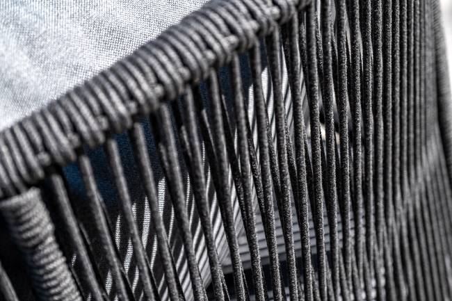 "Милан" лаунж-зона 4-местная плетеная из роупа (веревки), каркас алюминиевый темно-серый, роуп темно-серый