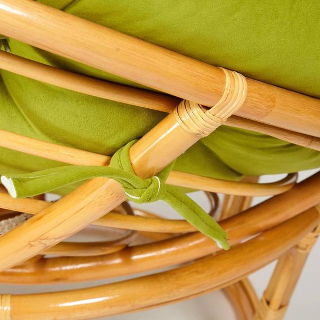 Кресло PAPASAN/ПАПАСАН 23/01 W  /с подушкой/ диаметр подушки 125 см, 115х101х104 см, Honey (мед), флок Олива, 23 Honey (мед)