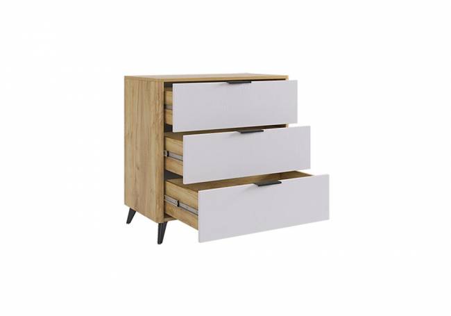 Комод Адам дуб крафт золотой / белое дерево