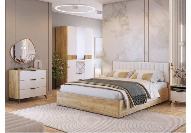 Комод Адам дуб крафт золотой / белое дерево