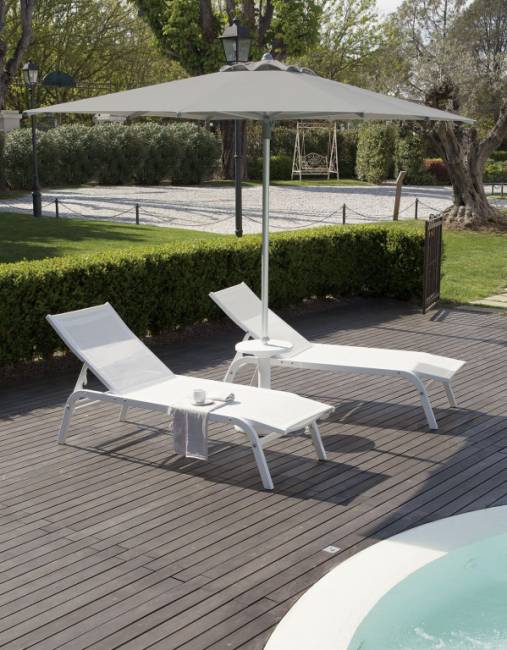 Шезлонг-лежак металлический Navy серебристый 2000х600х1000 мм Шезлонг-лежак металлический Navy серебристый 2000х600х1000 мм