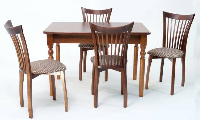 Обеденная группа Верди 120 со стульями Миранда орех/ ромб коричневый Обеденная группа Верди 120 со стульями Миранда орех/ ромб коричневый