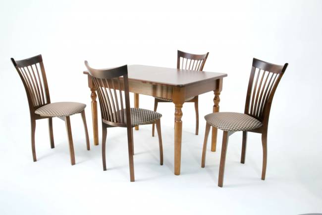 Обеденная группа Верди 120 со стульями Миранда орех/ ромб коричневый Обеденная группа Верди 120 со стульями Миранда орех/ ромб коричневый