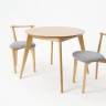 Стол Сканди К 100 натур со стульями Франк натур рогожка серый