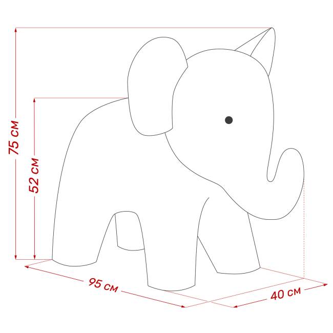 Пуф Leset Elephant Omega 04, компаньон Omega 02