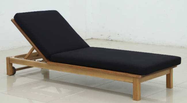 Шезлонг-лежак деревянный с матрасом Southbank натуральный, черный 1840х650х835 мм