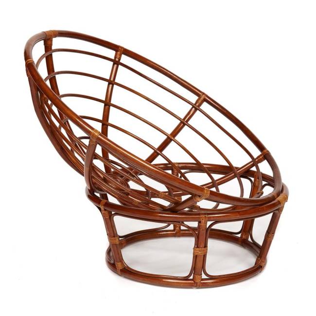 Кресло PAPASAN/ПАПАСАН 23/01 W  /с подушкой/ диаметр подушки 125 см, 115х101х104 см, Pecan (орех), ткань Коричневый, 3М7-147 Pecan (орех)