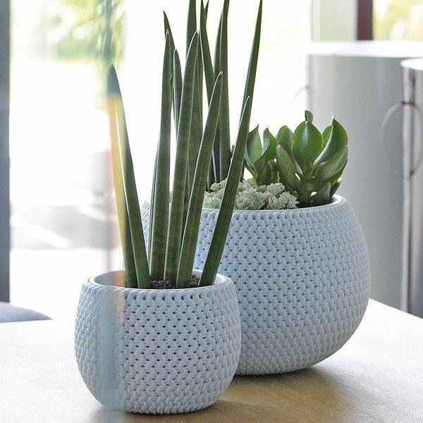 Кашпо для цветов SPLOFY BOWL  голубой 2 предмета 9л